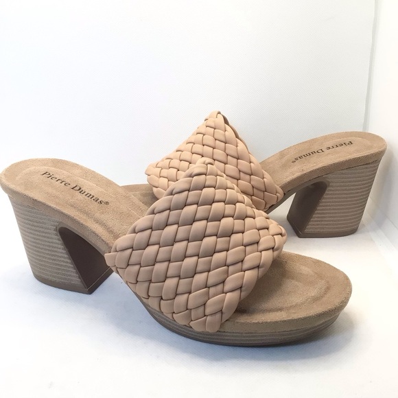 Pierre Dumas Women's Morgen-6 Cream Braided Strap Heeled Sandal Choose Size - Picture 2 of 9